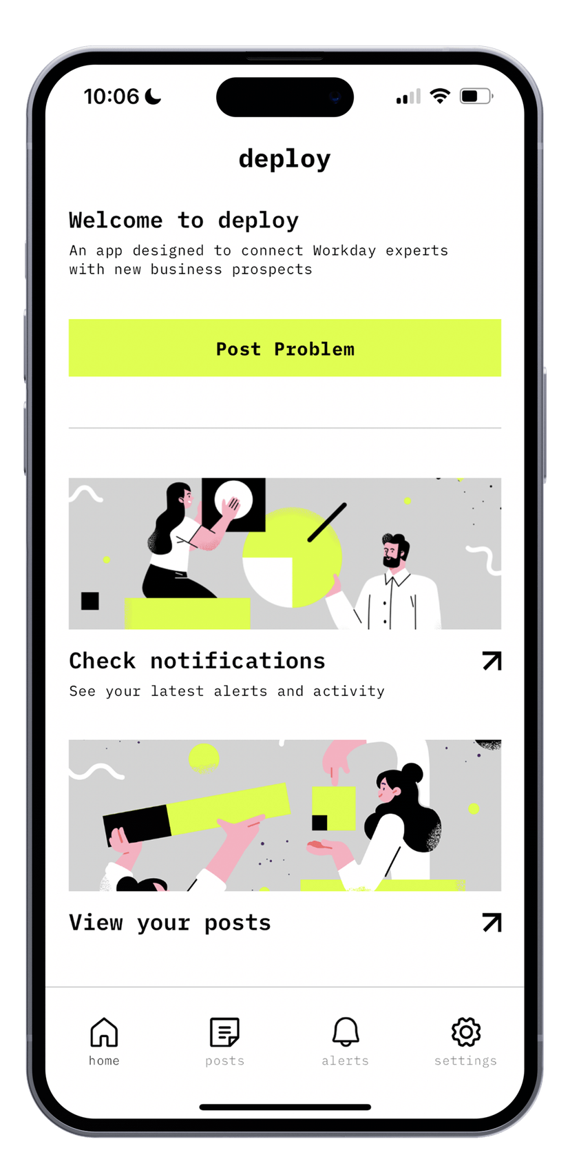 DEploy app homescreen