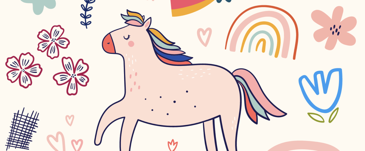 Pink unicorn pattern