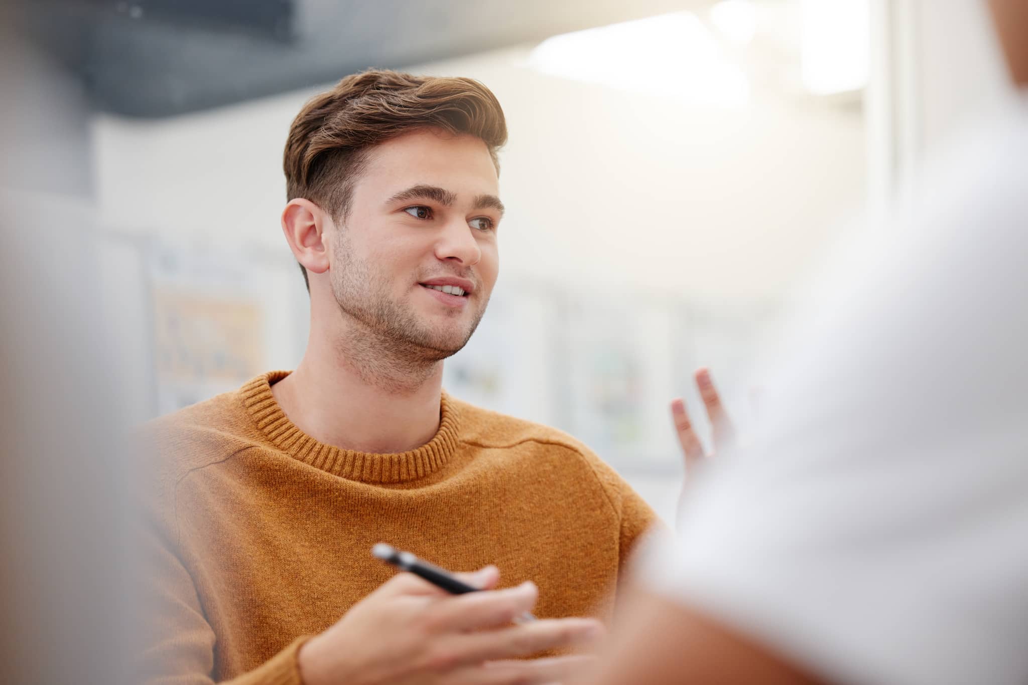 A person giving a talk
