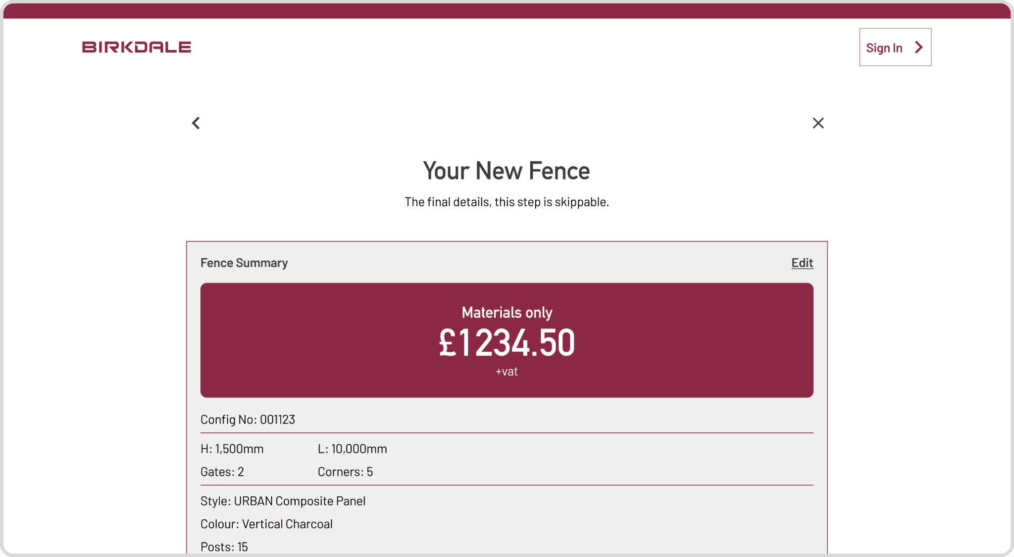 Birkdale fence builder quotation section