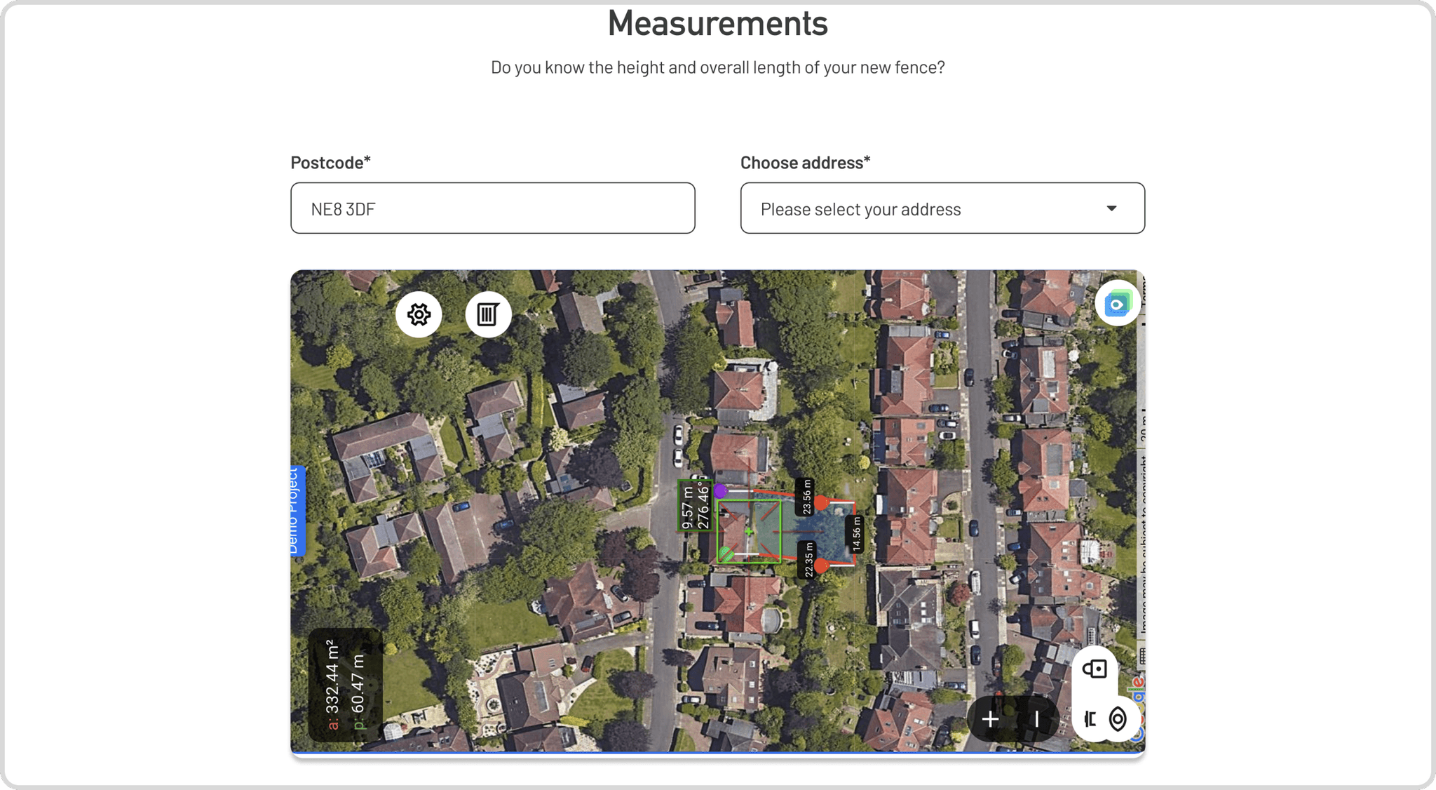 Birkdale fence builder measurement by map