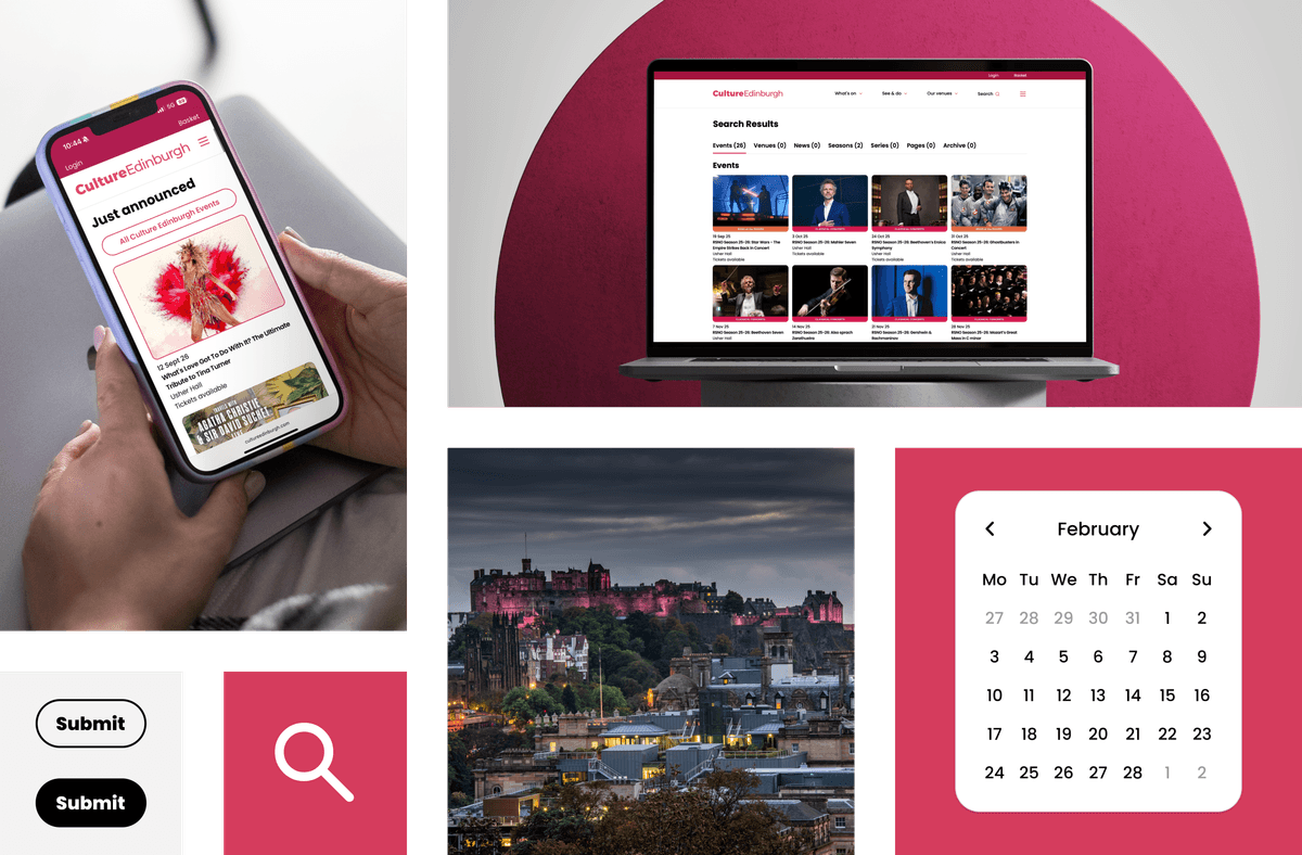 Culture Edinburgh website elements
