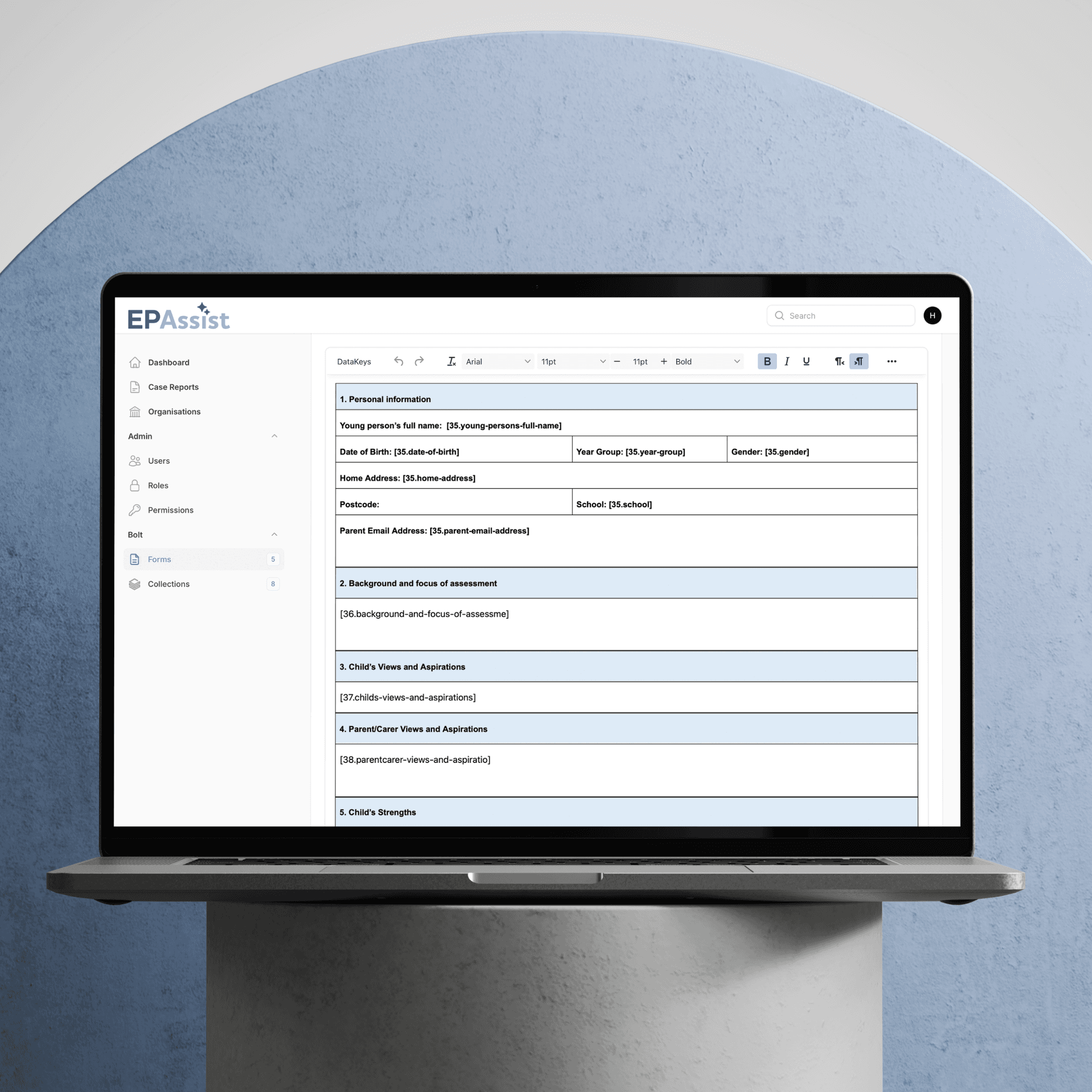 EP Assist Platform on Laptop