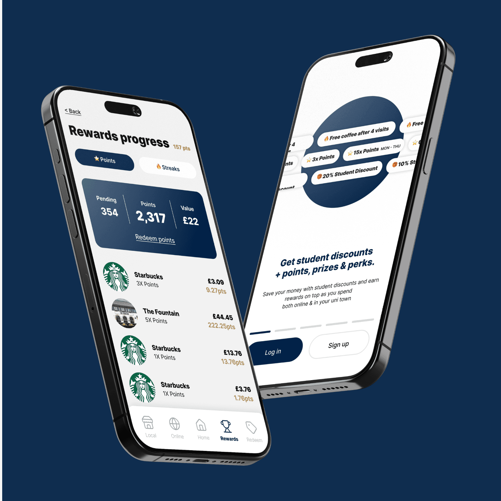 Helpz mobile app on two phones