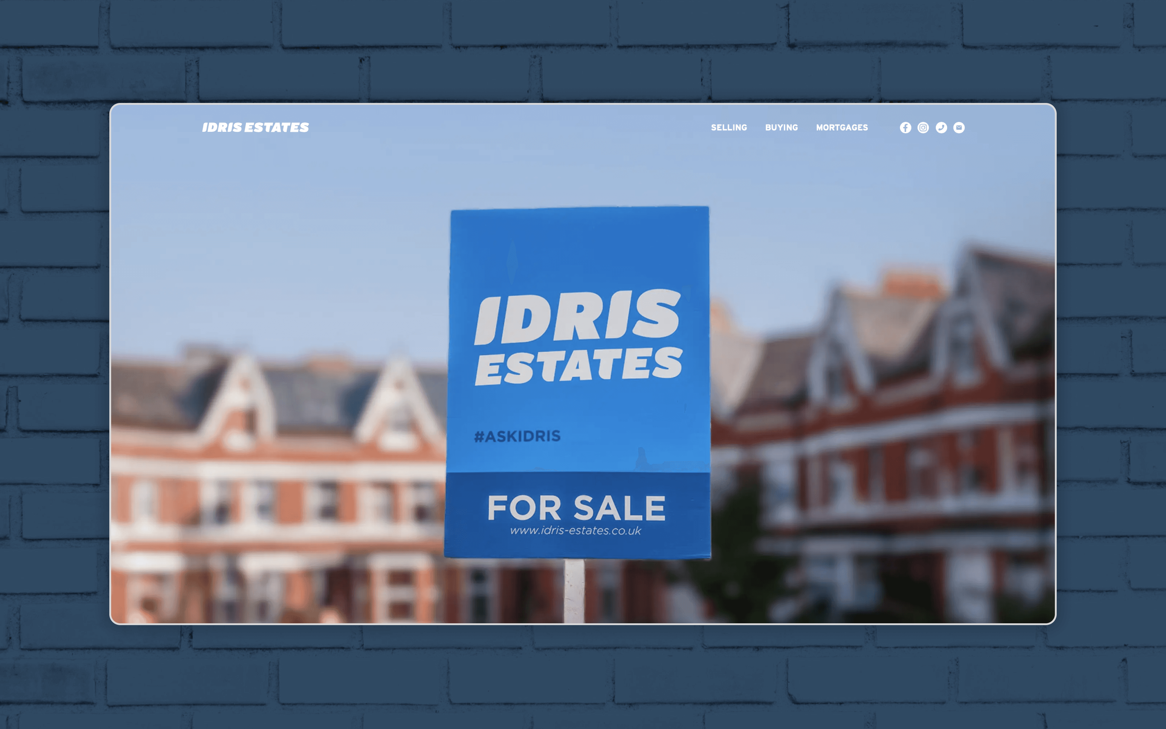 Idris Estates Logo on housing background