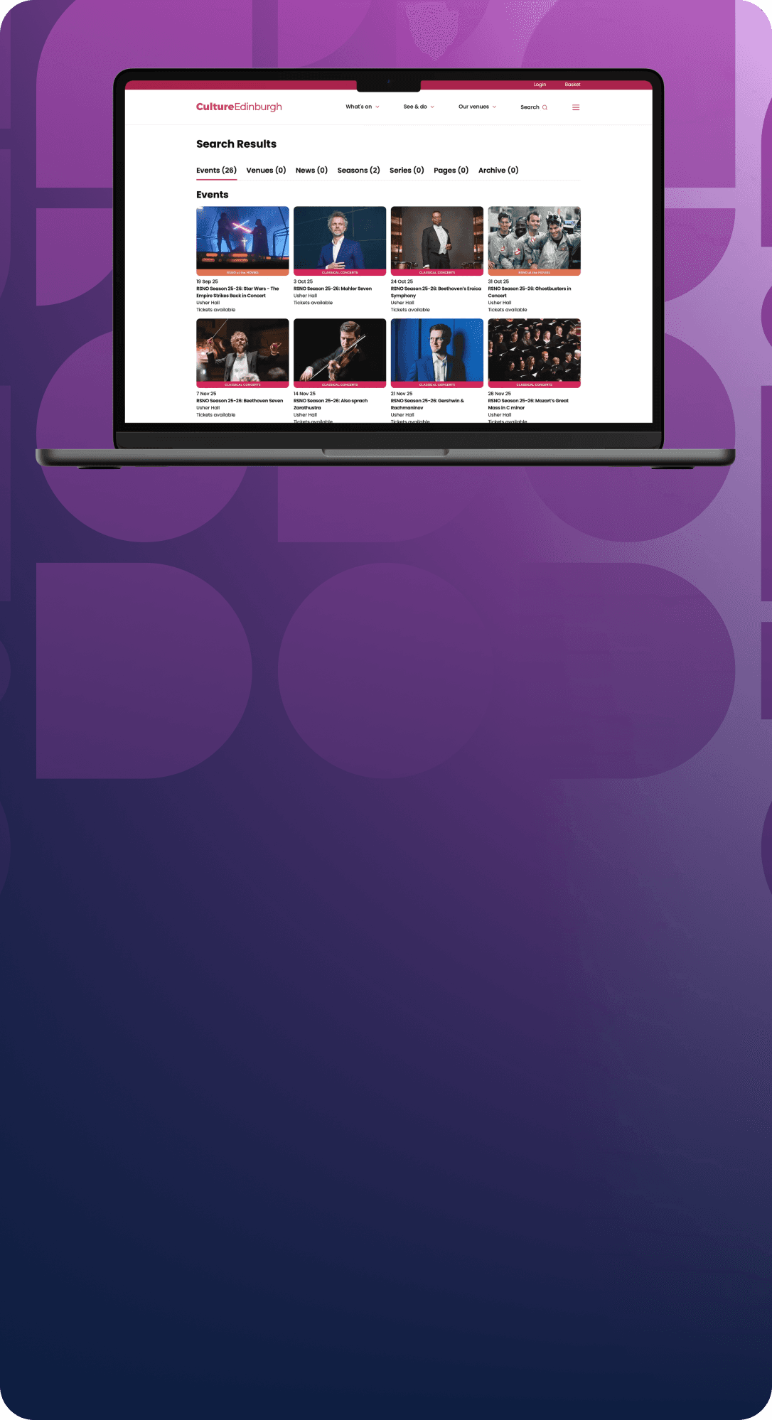 Arch website header services mobile