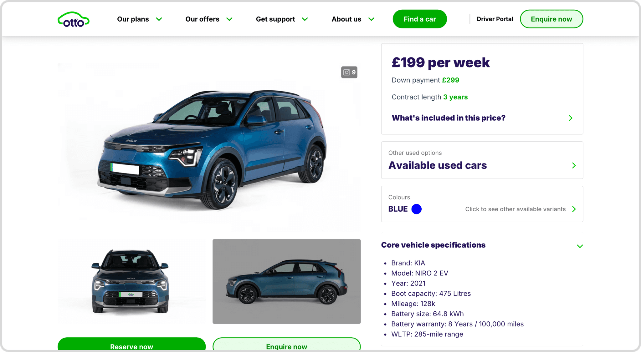 Otto car website car selection