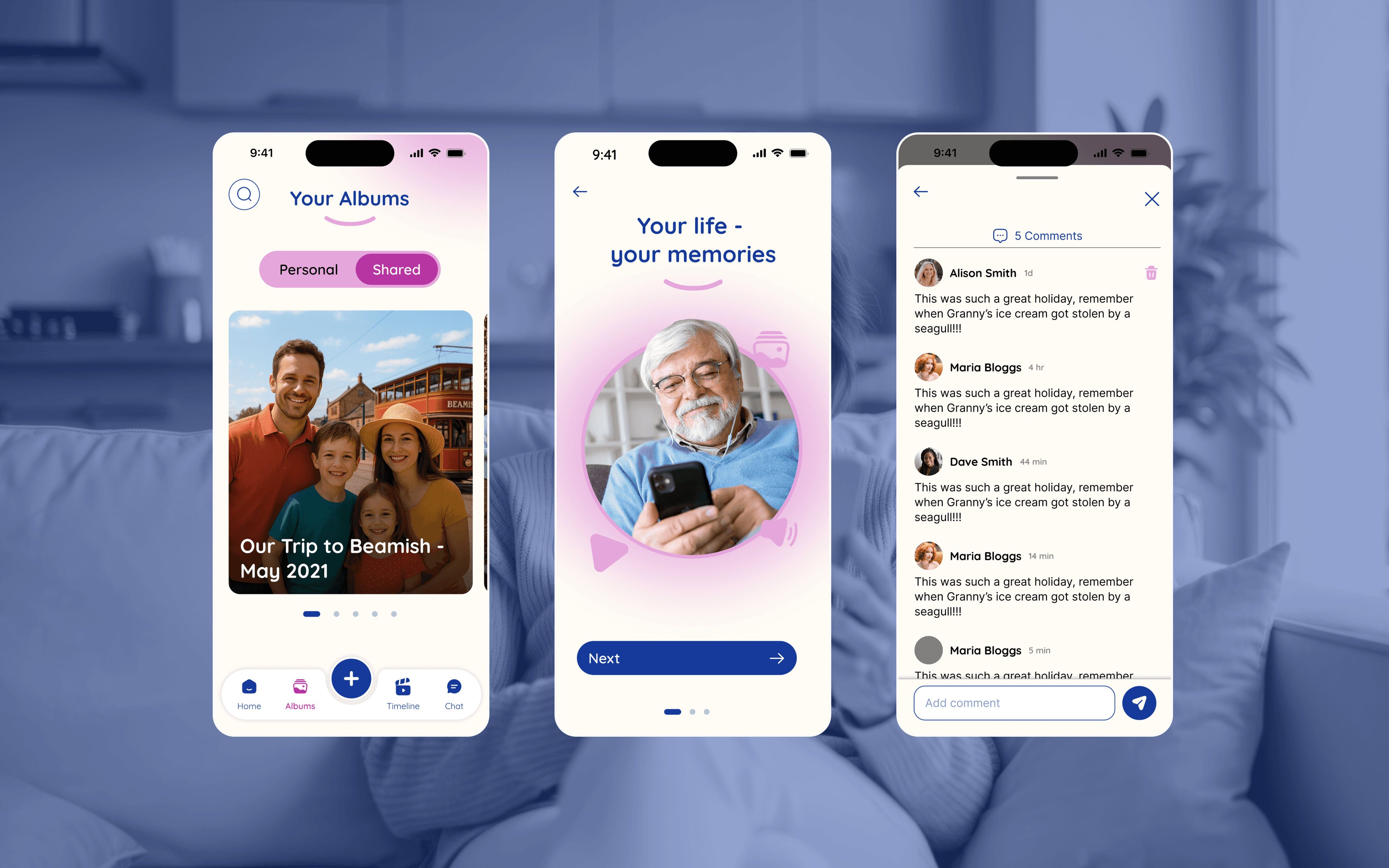 Peggi mobile App on background