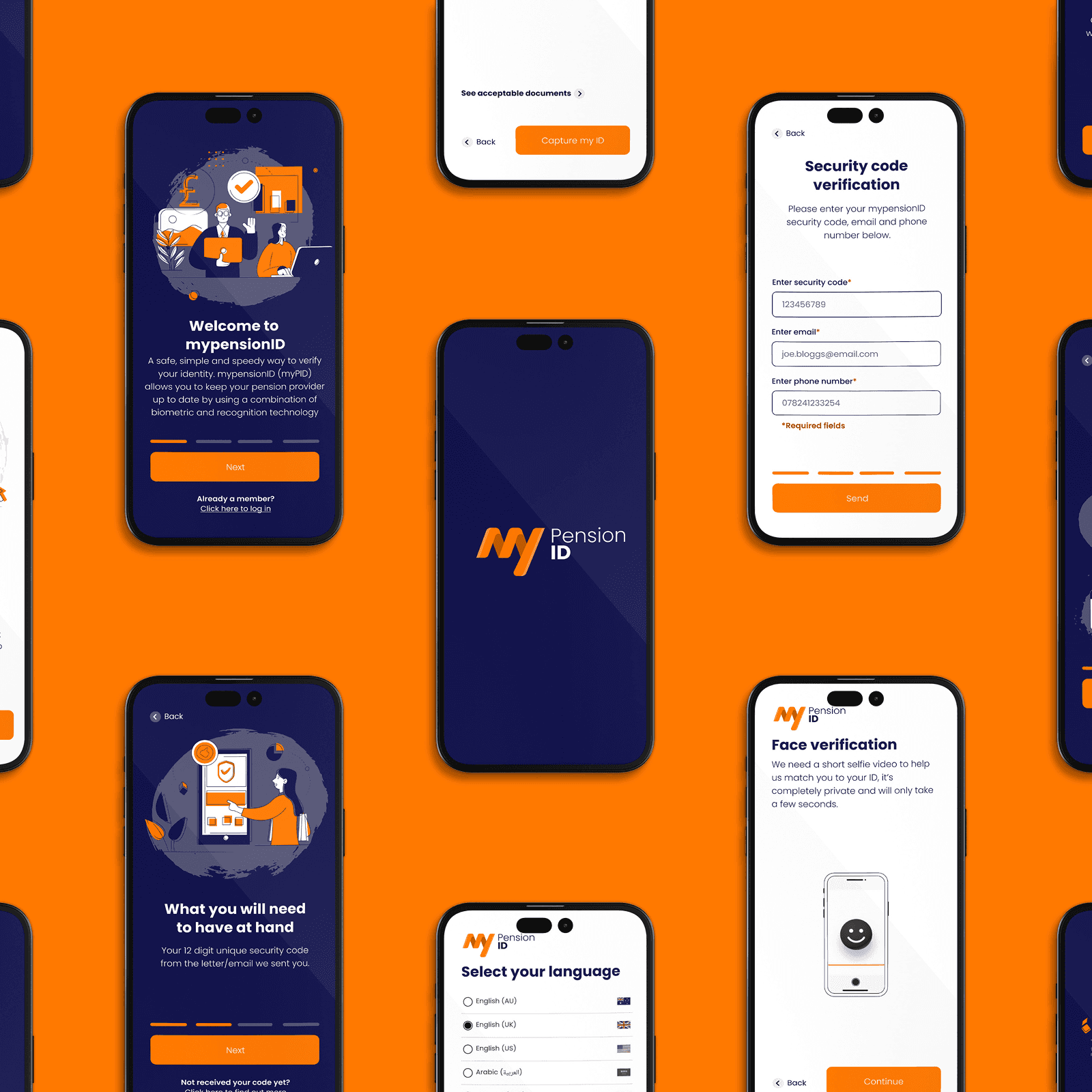 Pension ID app on mobile phones