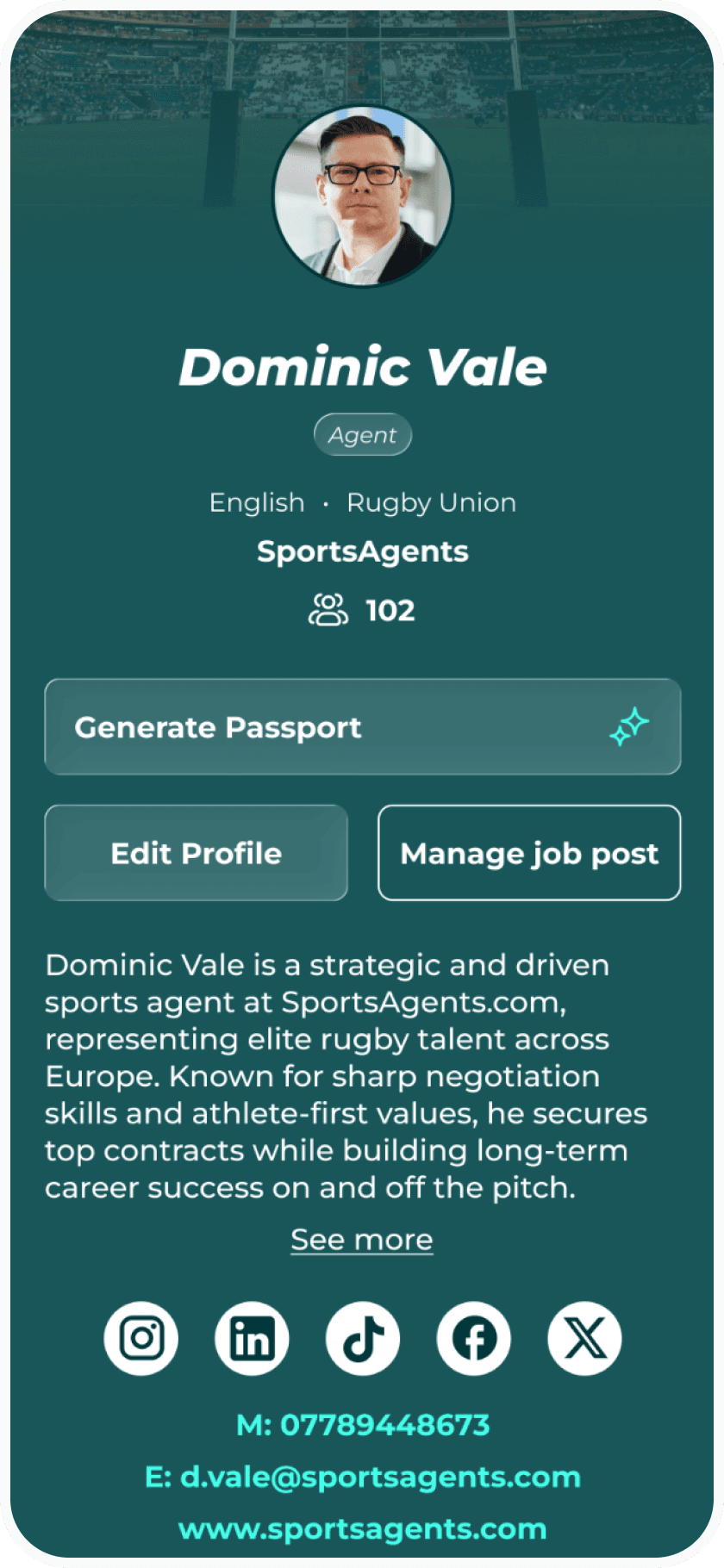 Rugby Link agent profile