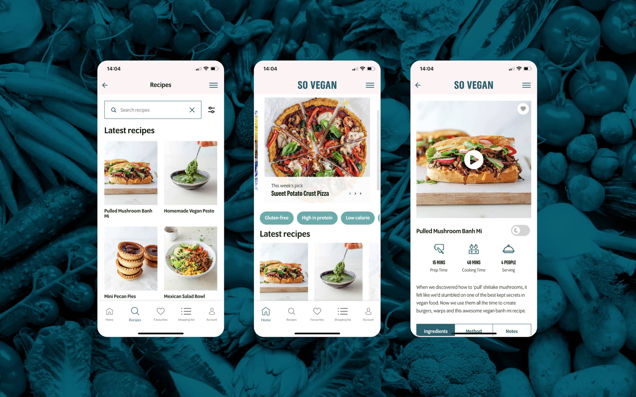 So vegan app phone screens 