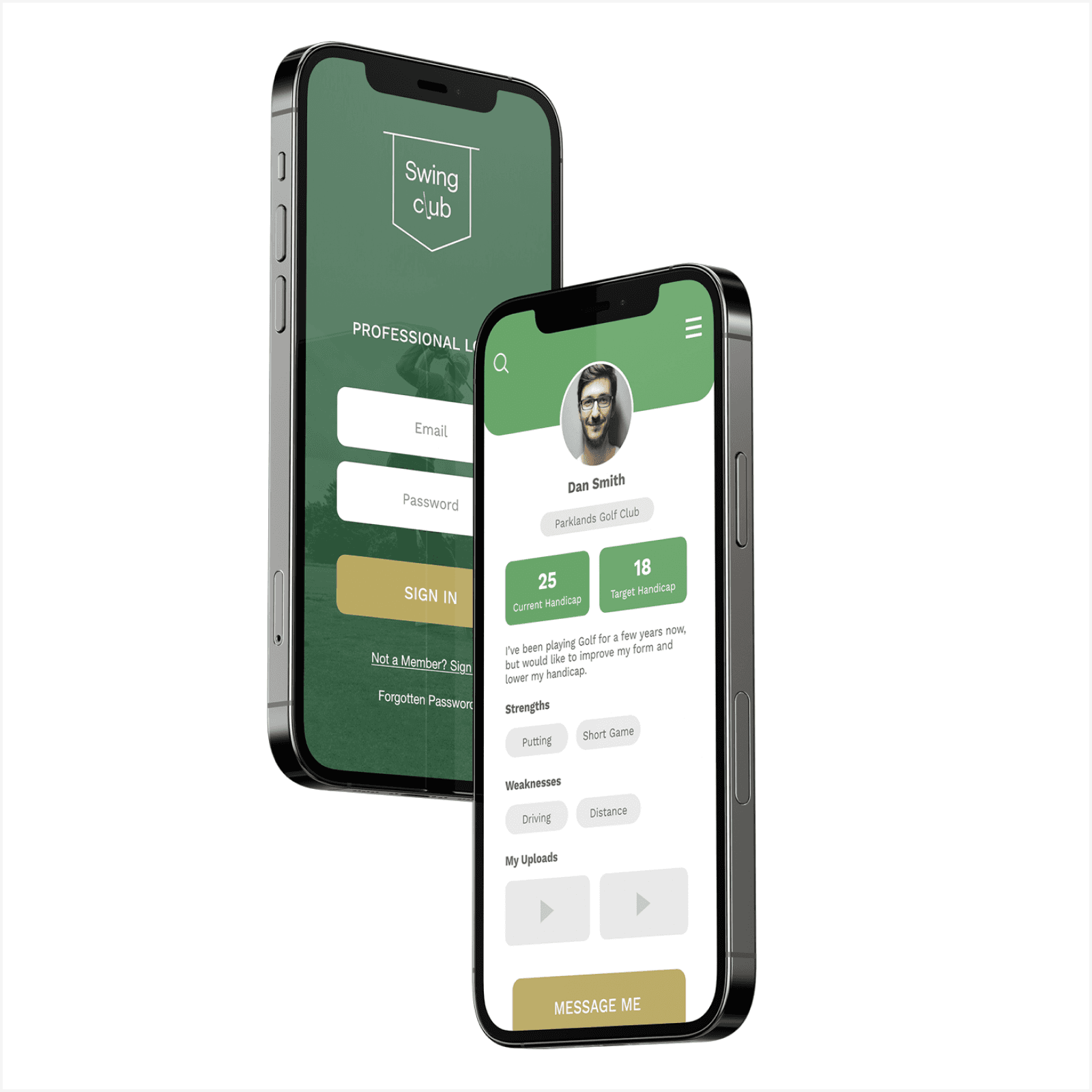 Swing Club App on mobile
