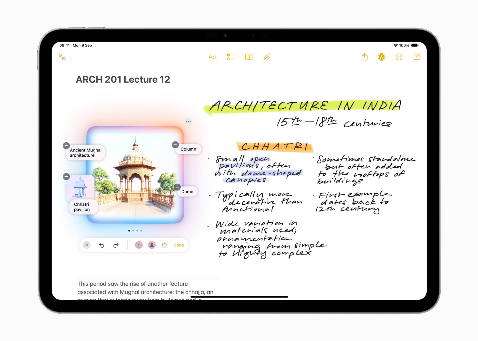 iPad showing AI generate image