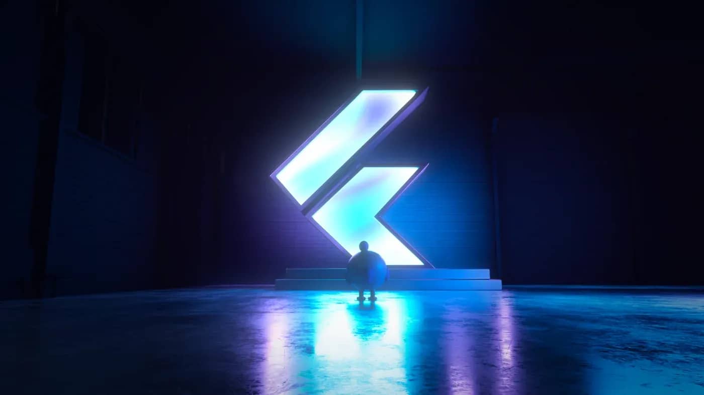 Google Flutter Logo Illuminated