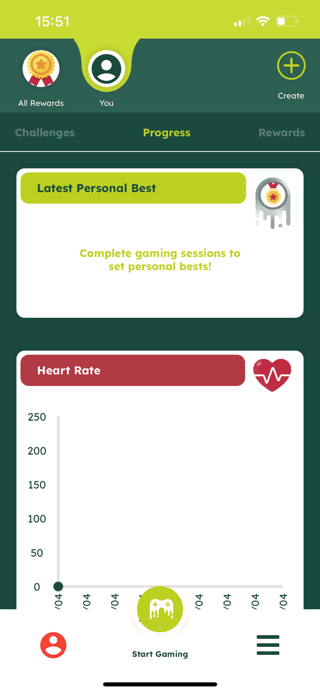 Sweaty Gamer App homescreen