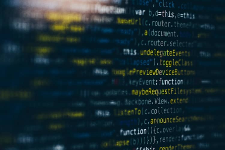 Code on a screen