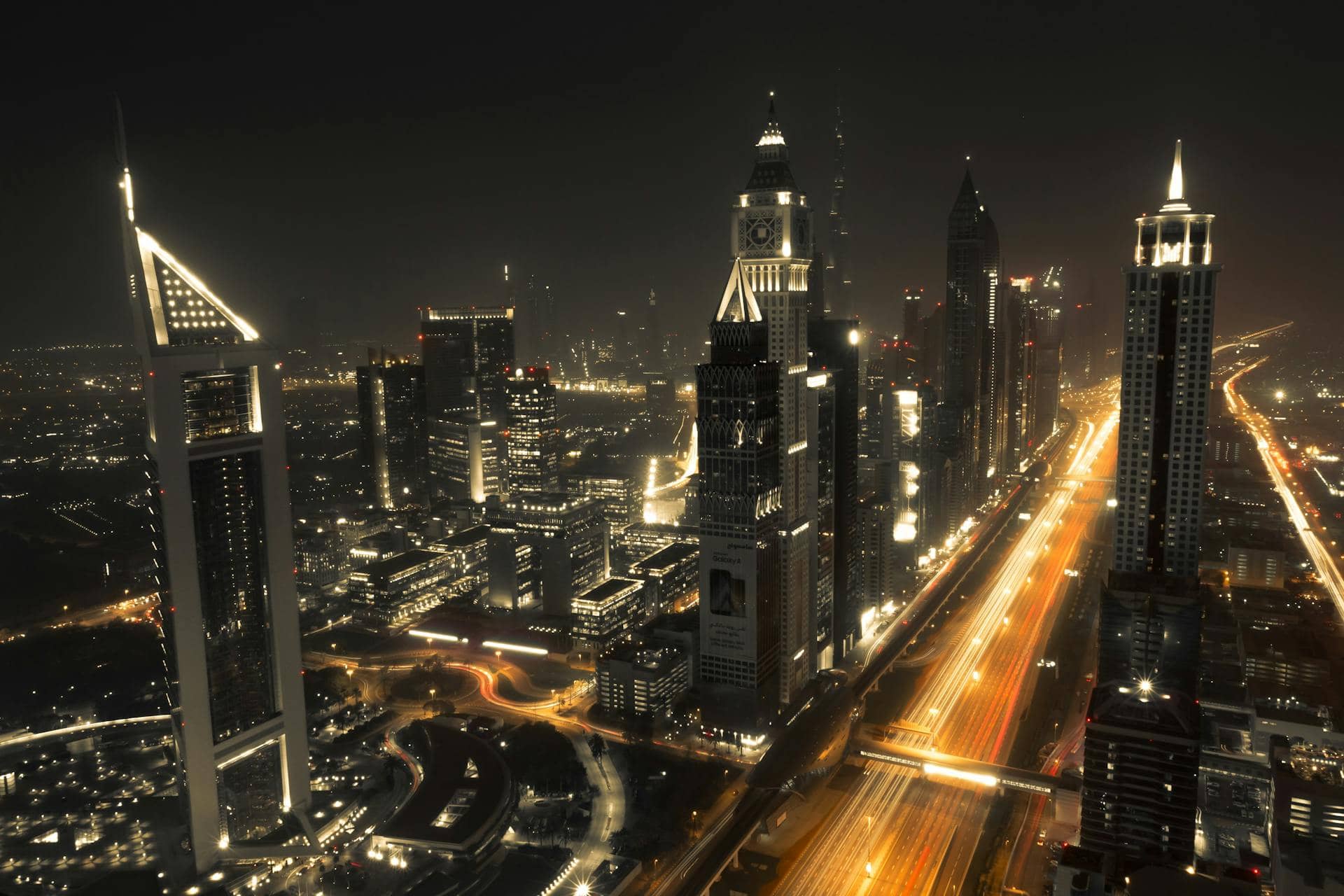 A beautiful view of the United Arab Emirates from the sky, advertising the web development company UAE has been seeking. 