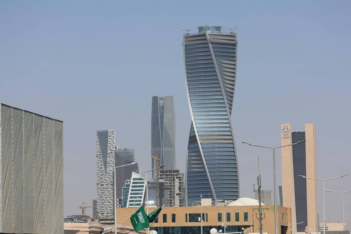 Web Development in Saudi Arabia, the business city skyline.