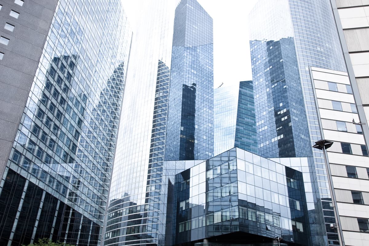 External shot of a banking district