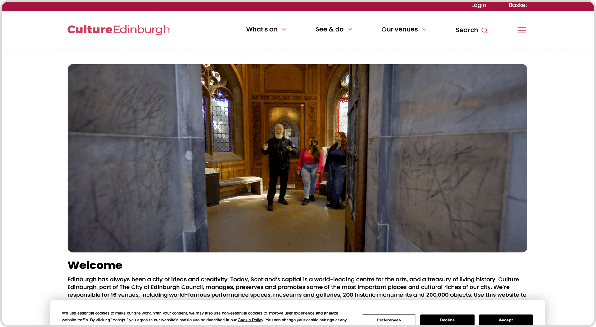 Culture Edinburgh Website Homepage