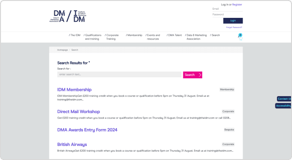 DMA links page