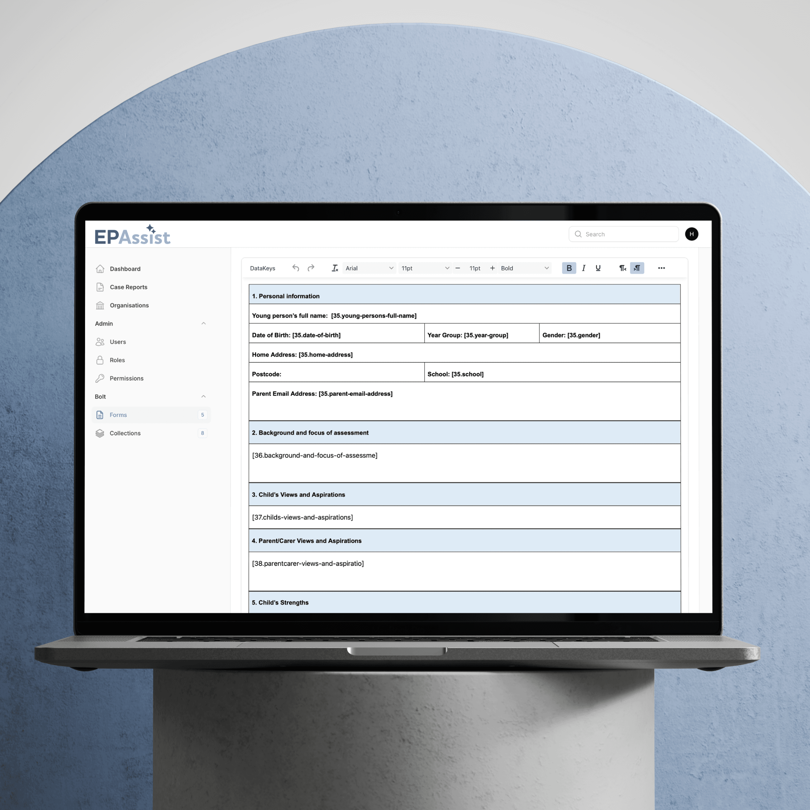 EP Assist Platform on Laptop
