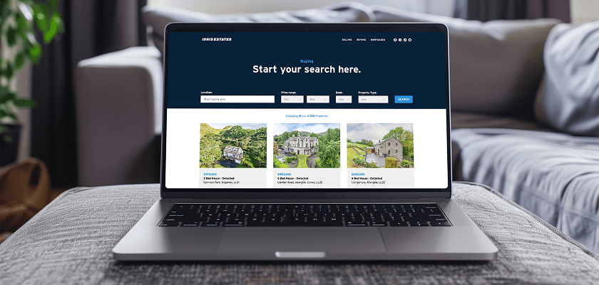 Idris estates on laptop mockup