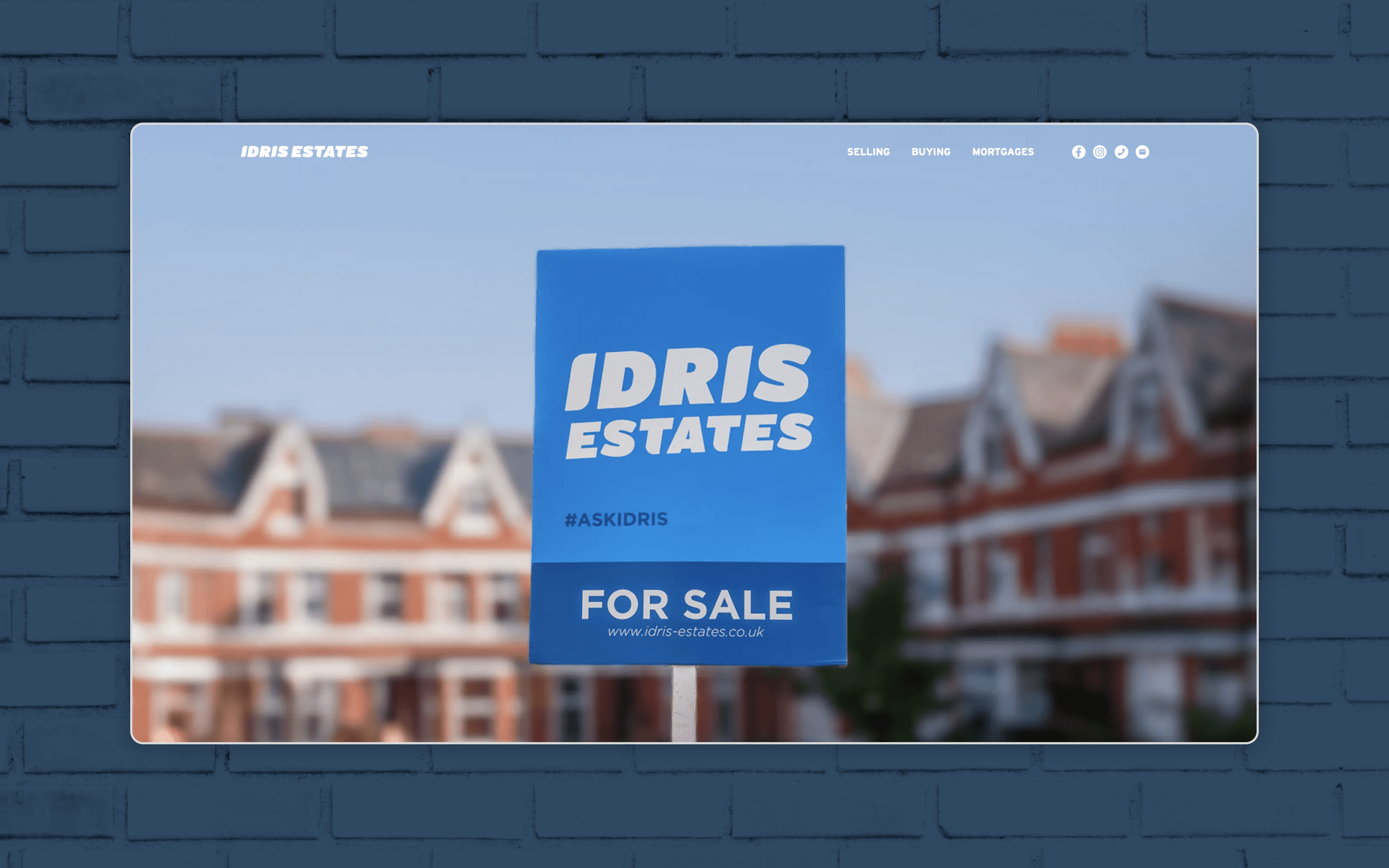 Idris Estates Logo on housing background