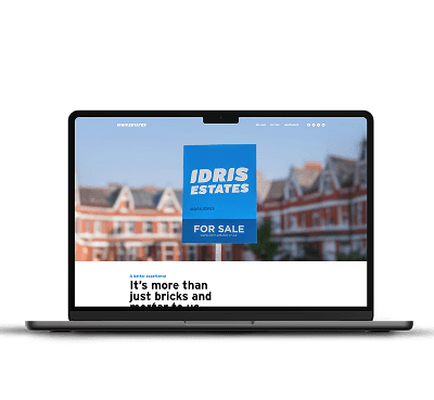 Idris estates mockup on macbook
