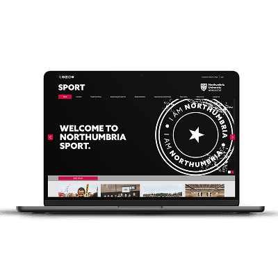 Northumbria Sport website mockup macboo