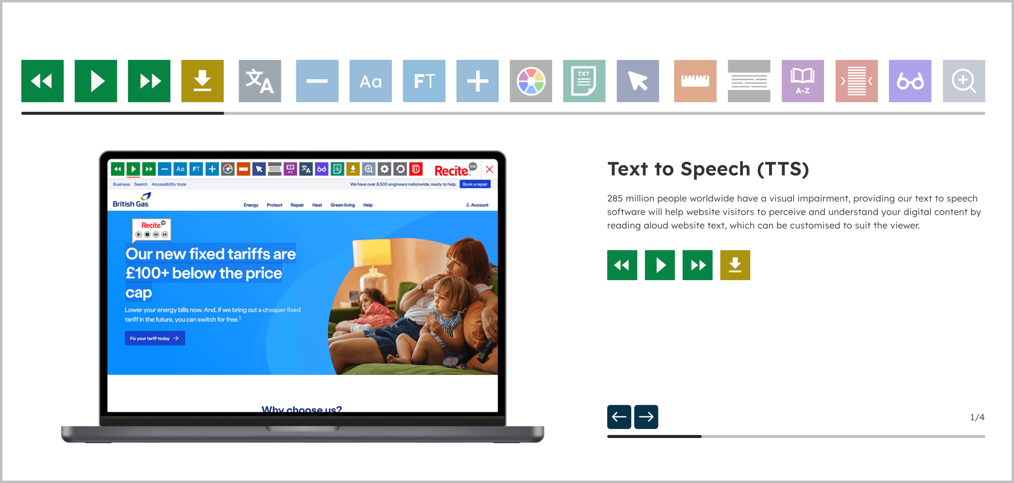 Recite me website grid 2