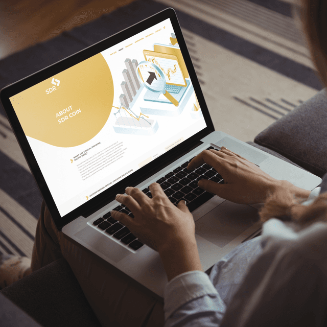 SDR Coin website on macbook