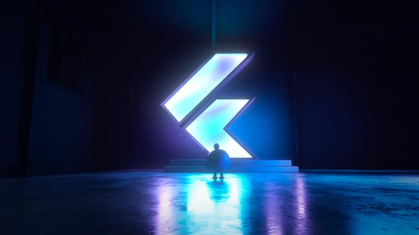 Google Flutter Logo Illuminated