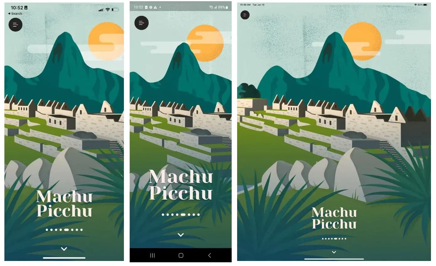 Google travel app showing Machu Pechu