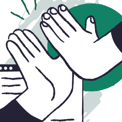 Cartoon hands giving a high five