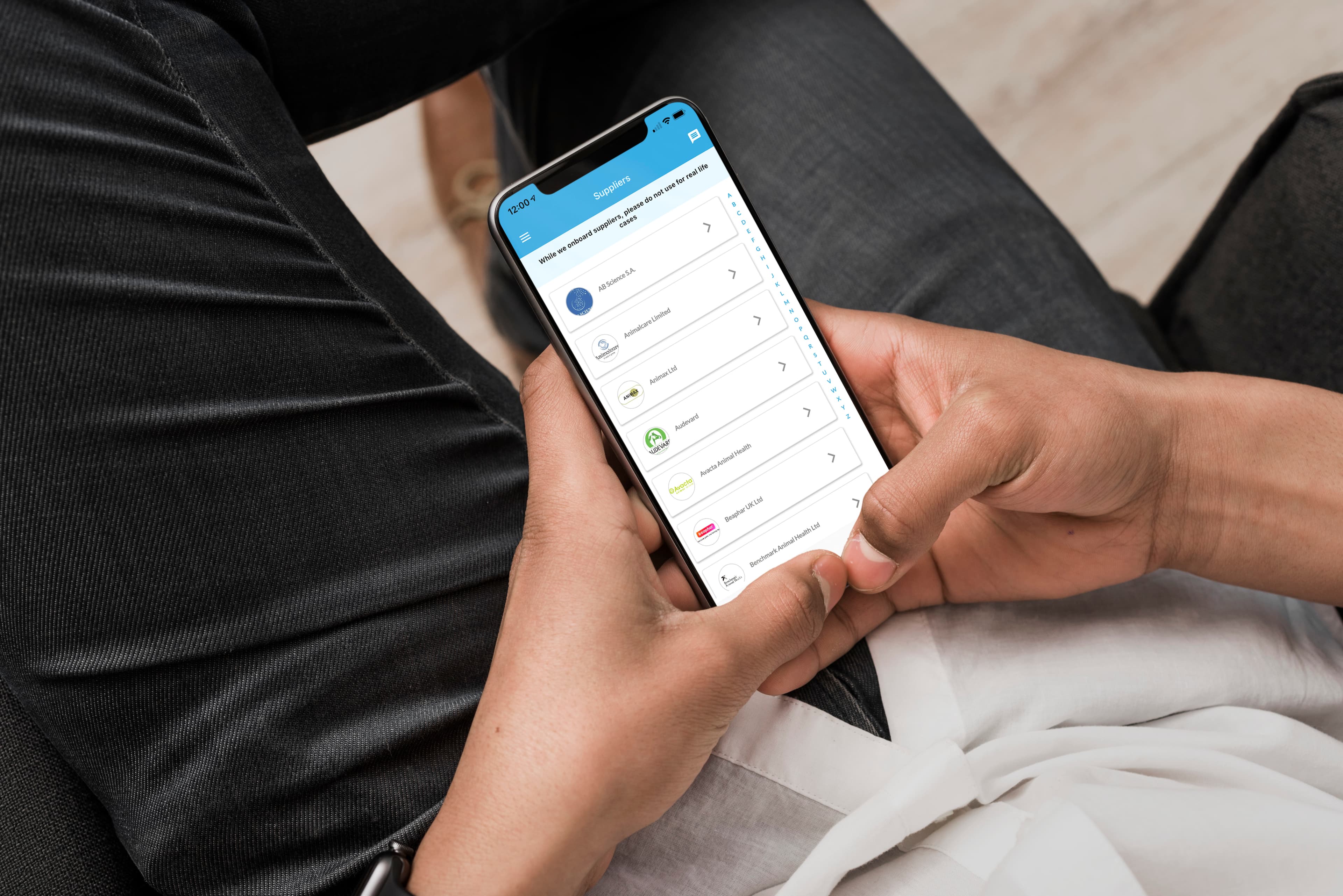 a person using the vetnexa app on iphone