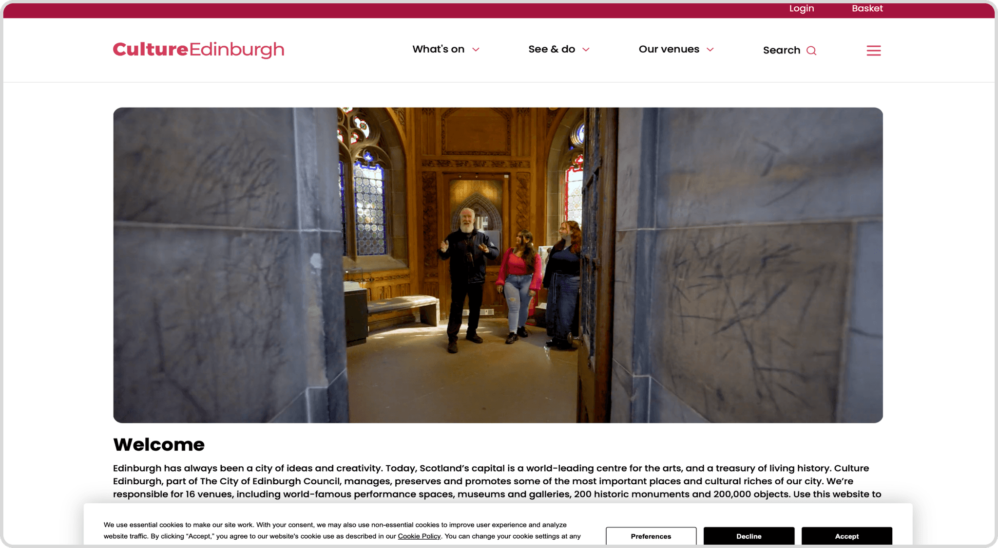 Culture Edinburgh Website Homepage