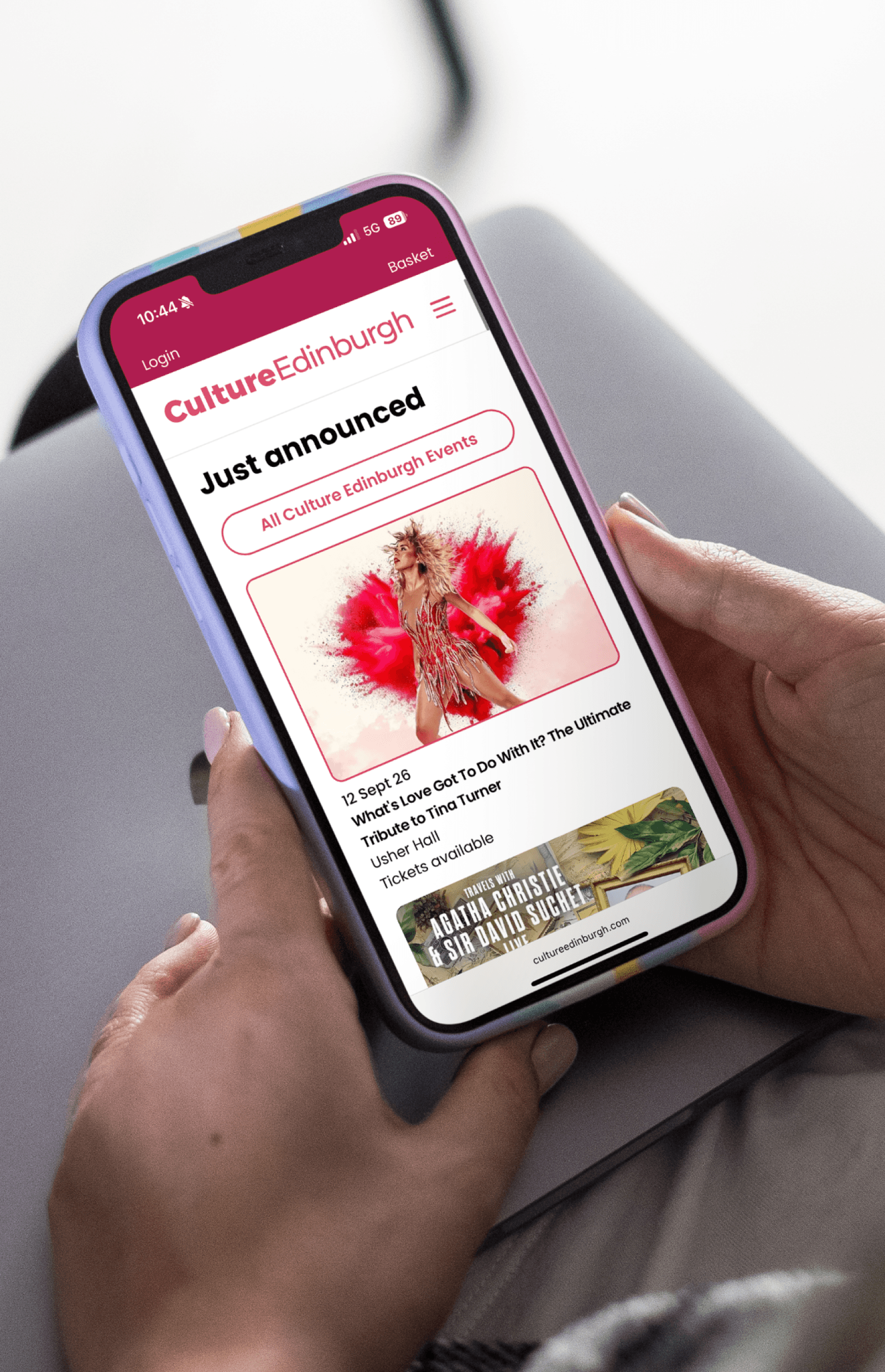 Culture edinburgh website on mobile