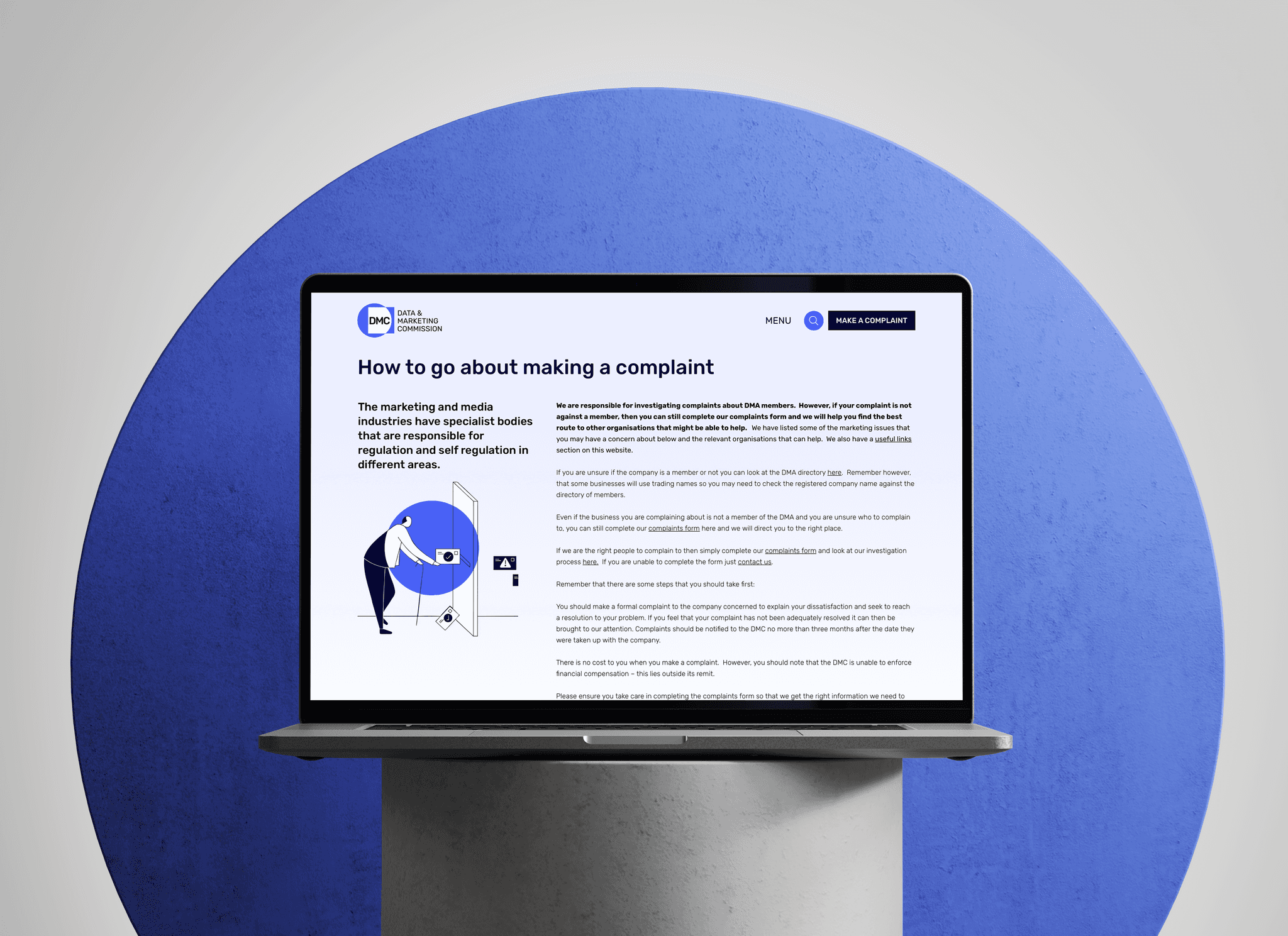 DM commision website on a laptop