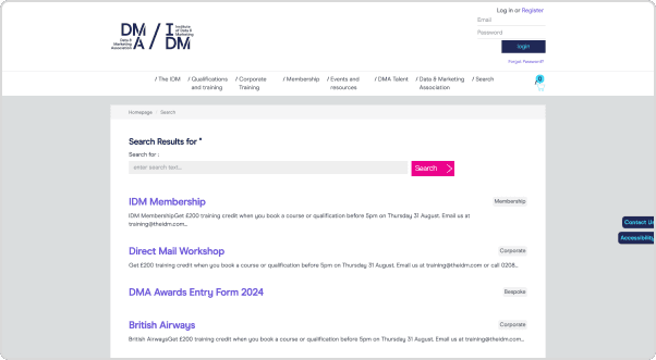 DMA links page