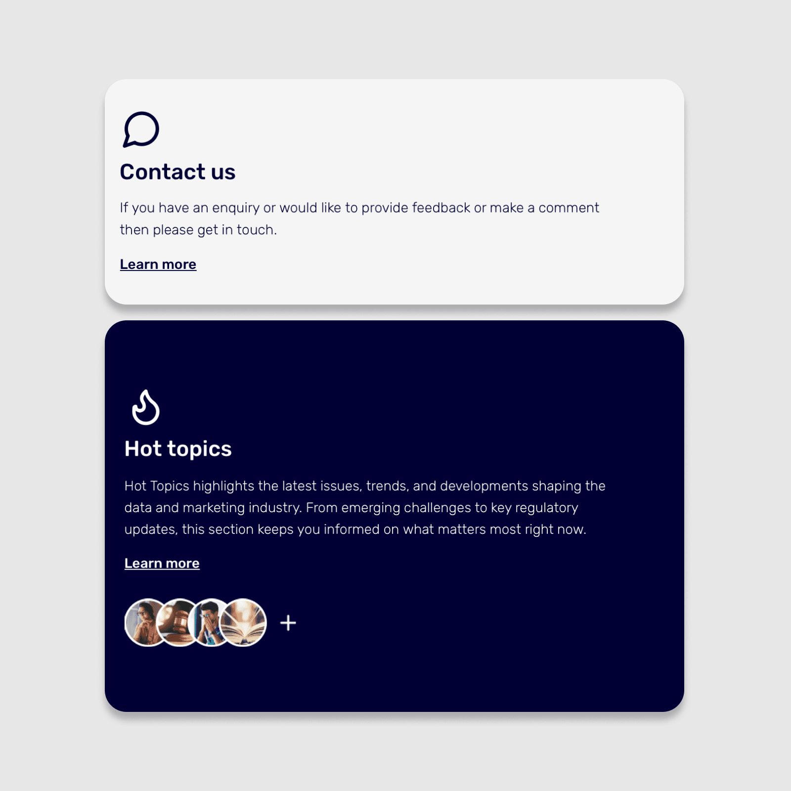 DM Commission website components 2