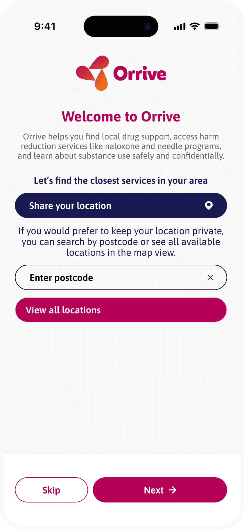 Turning Point app view locations