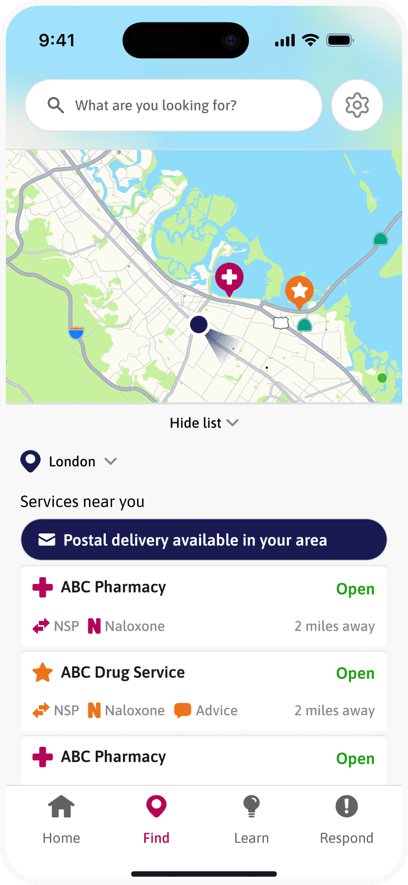 Finding naloxone on a map
