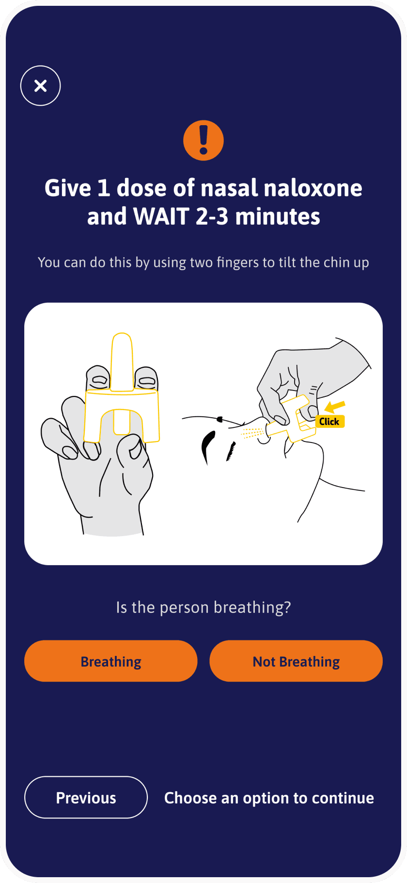 Administering naloxone diagram