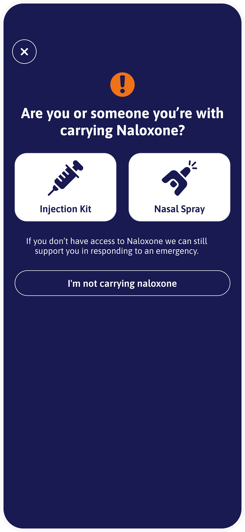 Turning point app emergency journey first step