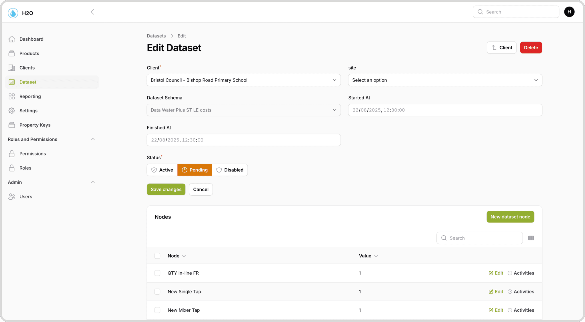 H2OiQ form input