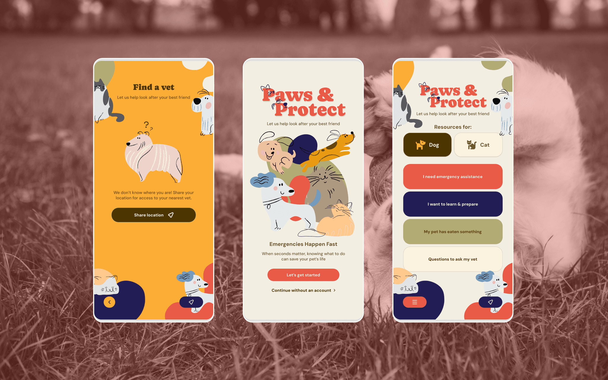 Paws and protect mobile app
