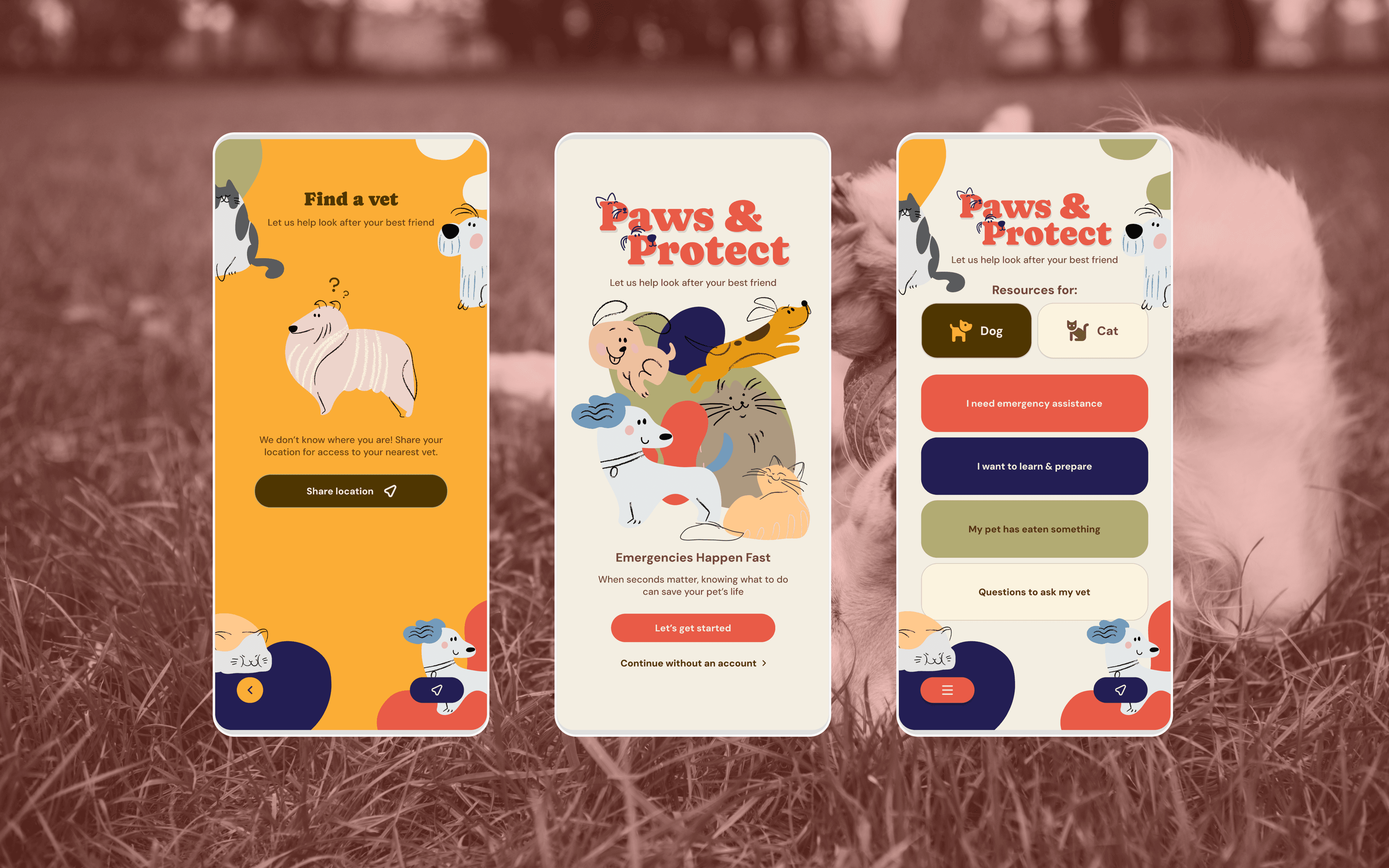 Paws and protect mobile app