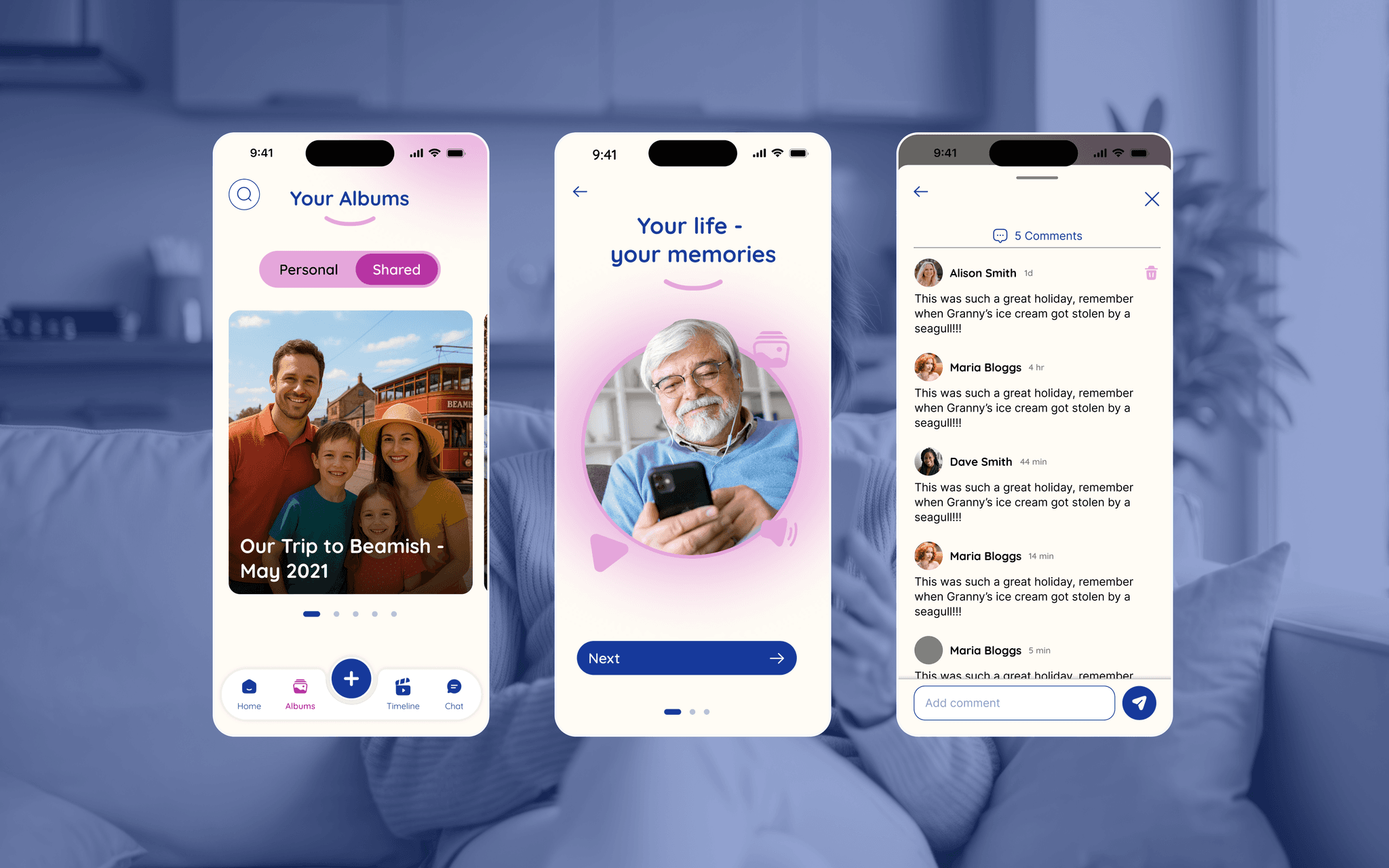 Peggi mobile App on background