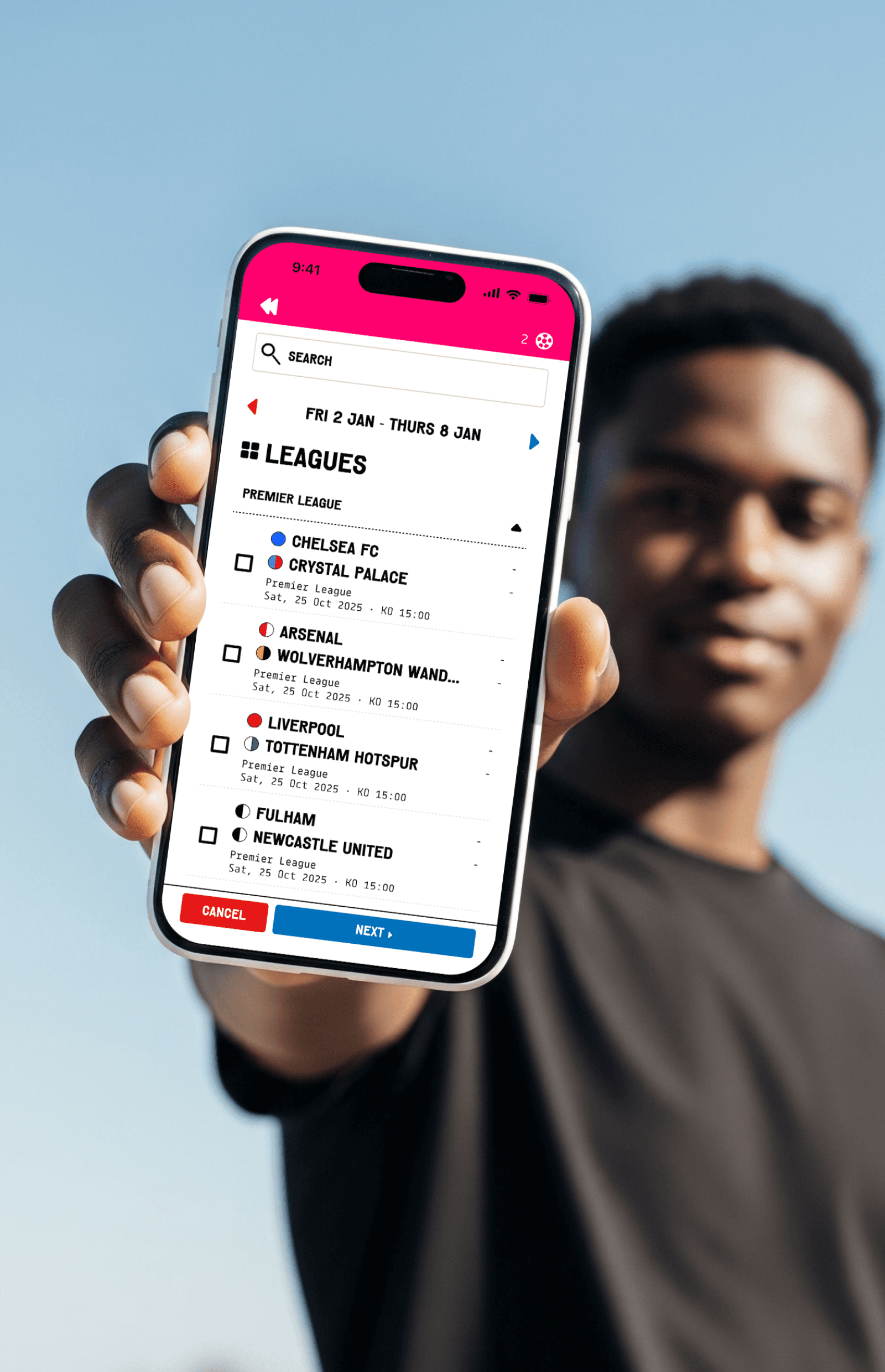 A person holding a phone with the play nimbus app